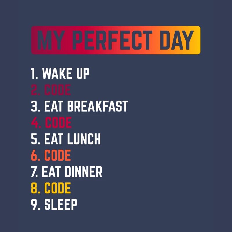 My Perfect Day Wake Up Code Software Developer Pro