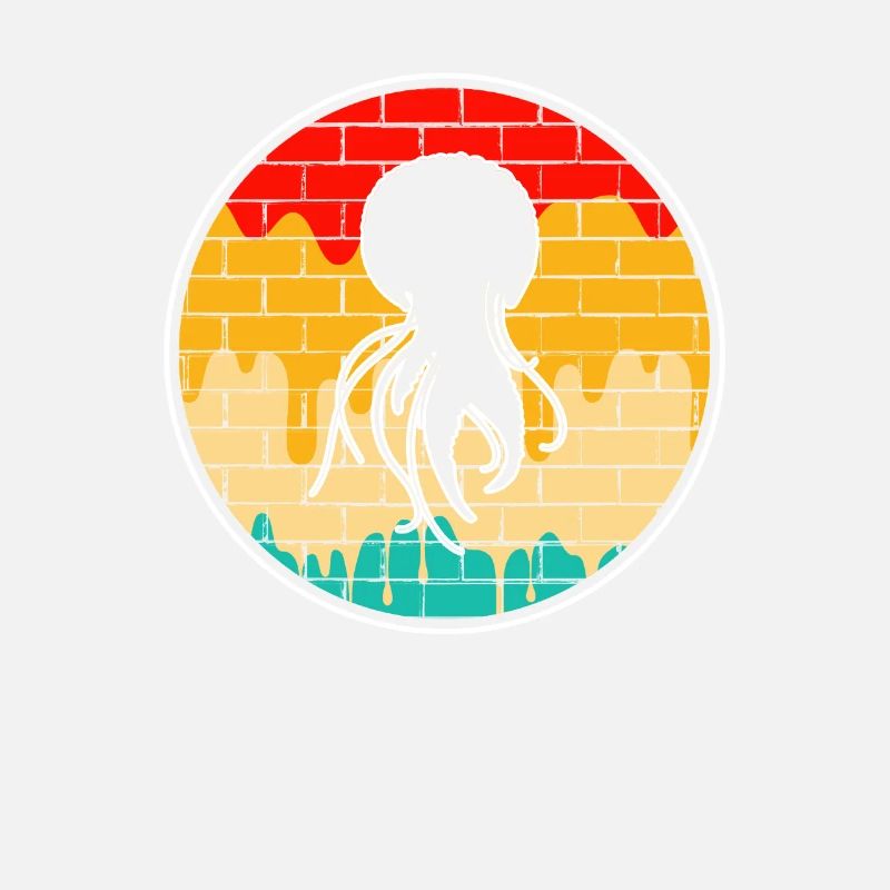 Logo rétro de méduse