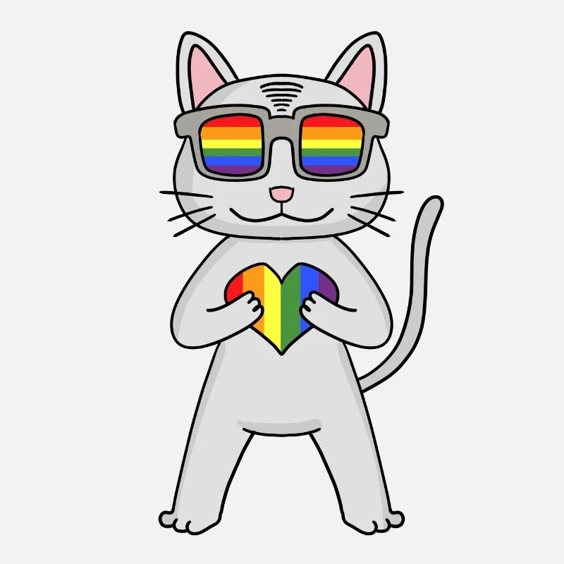 Chat LGBT Devon Rex Rainbow
