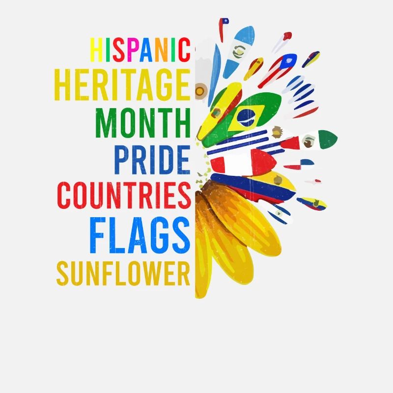 Hispanic Heritage Month Pride Countries Flags Sunf
