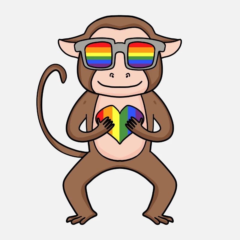 LGBT Tier Affe Regenbogen