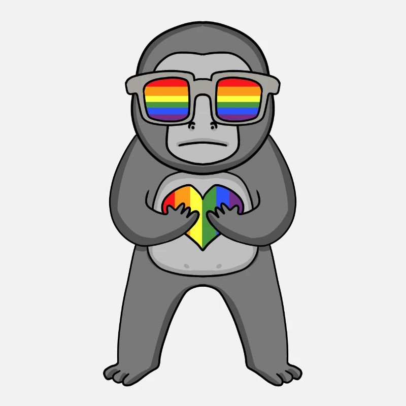 LGBT Tier Affe Gorilla Regenbogen