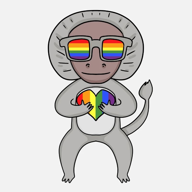 LGBT Tier Affe hamadryad Regenbogen