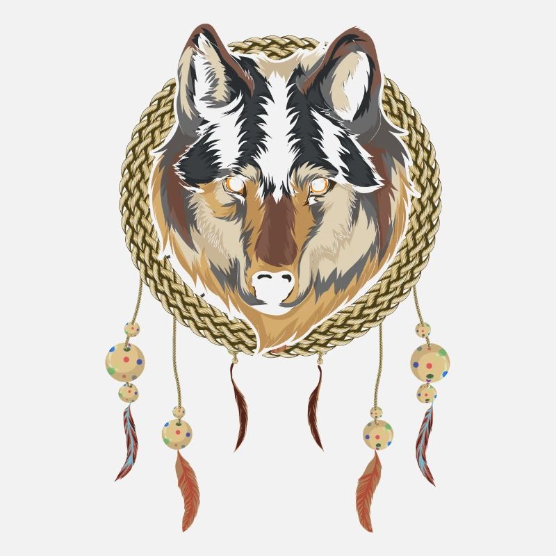 Indianer Boho Style Geschenk Wolf Traumfänger