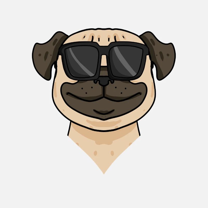 Mops Hund mit Sonnenbrille