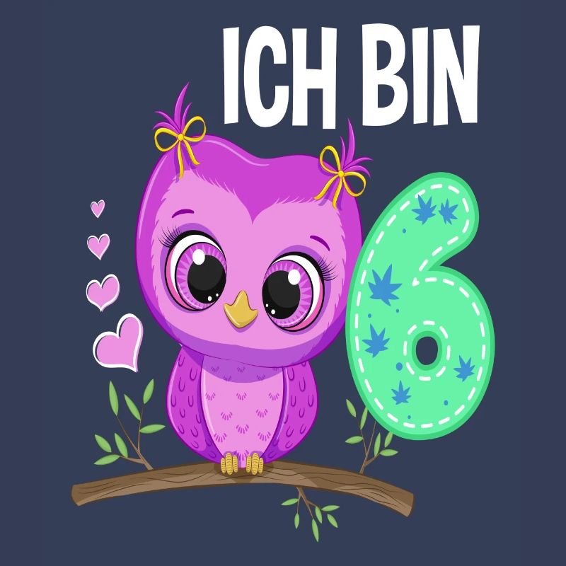 Ich Bin 6 Eule 6. Geburtstag Eulen Mädchen