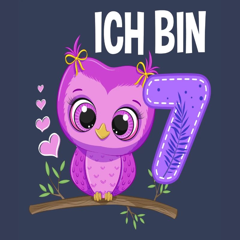 Ich Bin 7 Eule 7. Geburtstag Eulen Mädchen