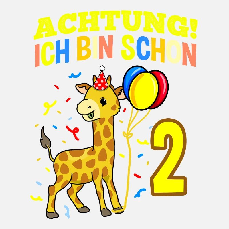 Achtung Ich Bin Schon 2 Geburtstag Giraffe