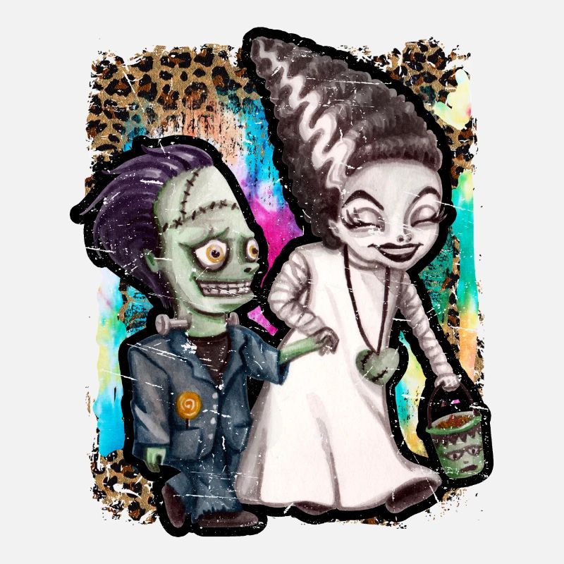 Halloween Witch and Zombie Tie Dye
