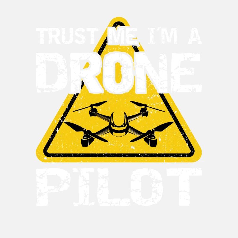 Drone with warning sign Drone flyer