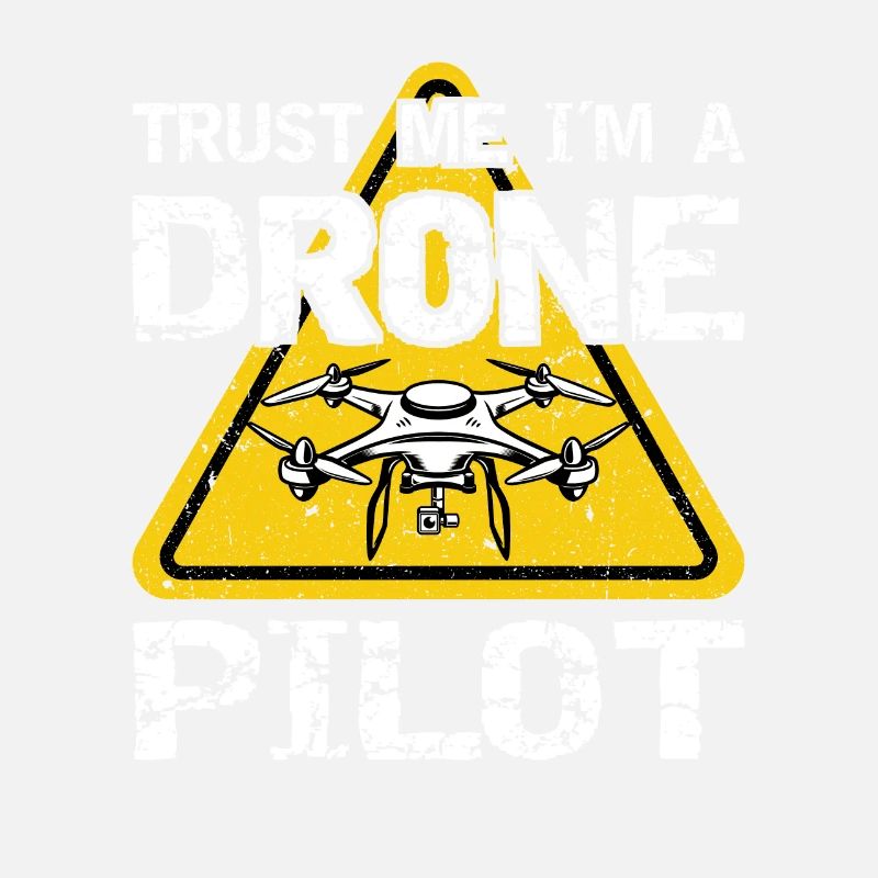 Drone with warning sign Drone flyer