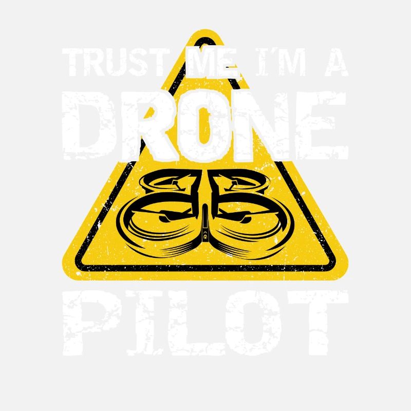 Drone with warning sign Drone flyer