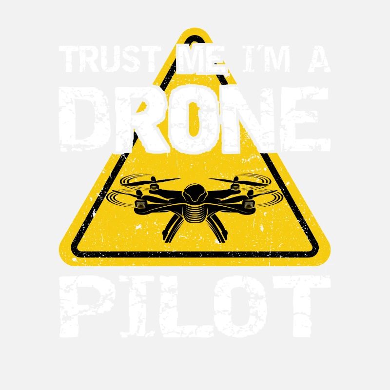 Drone with warning sign Drone flyer