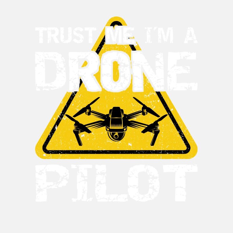 Drone with warning sign Drone flyer
