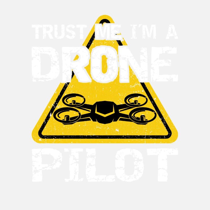 Drone with warning sign Drone flyer