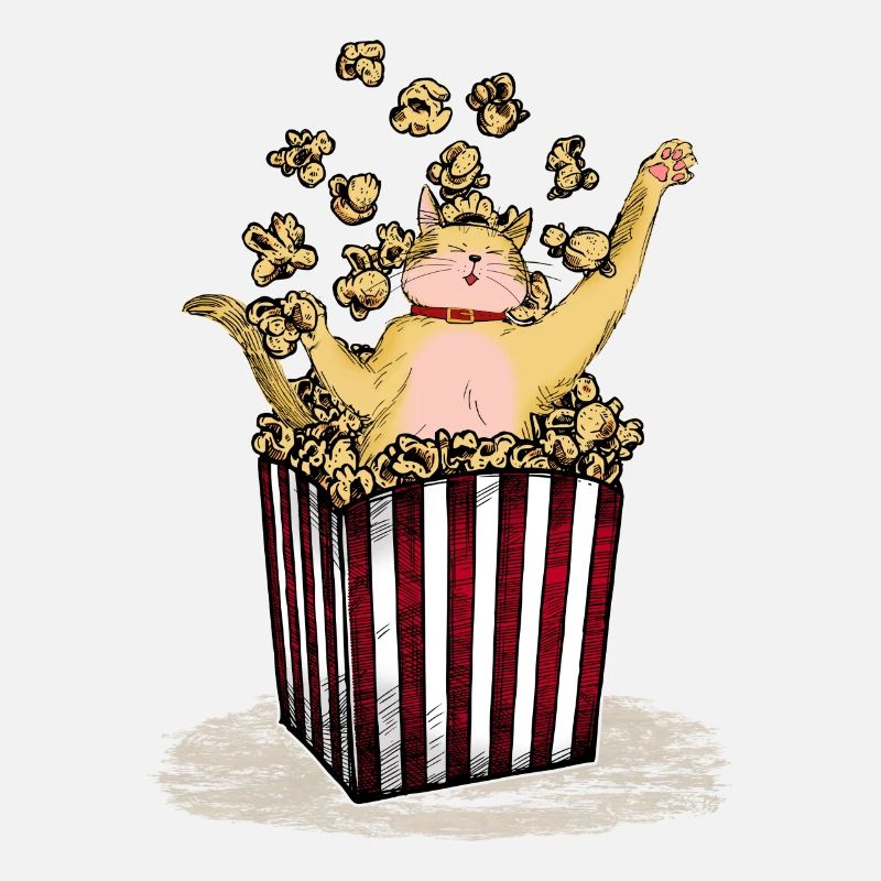 Chat baigne dans pop-corn chat fun design mastic pour enfants