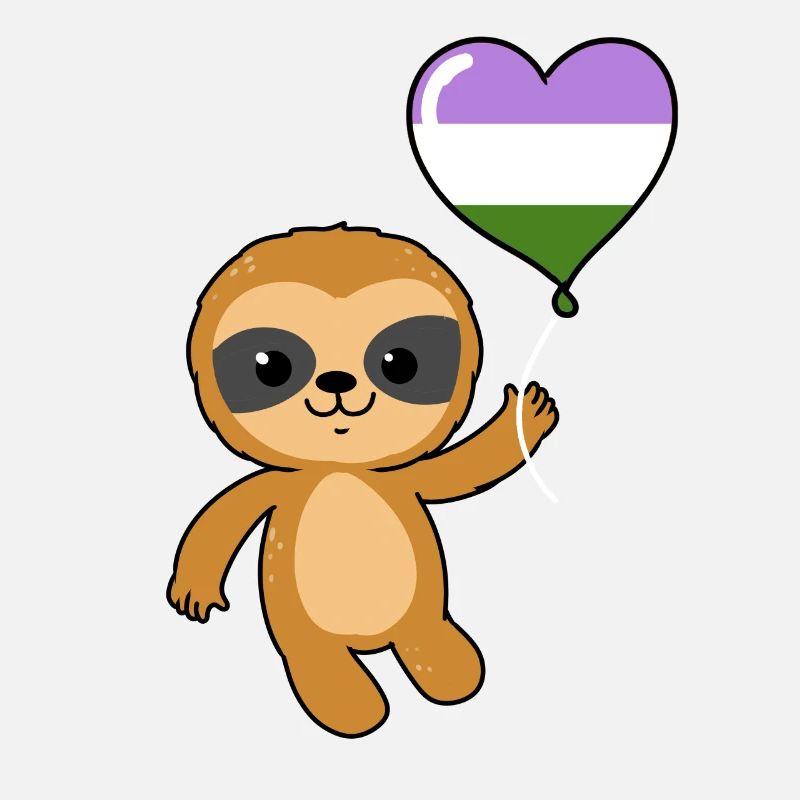 Sloth Heart Balloon Genderqueer