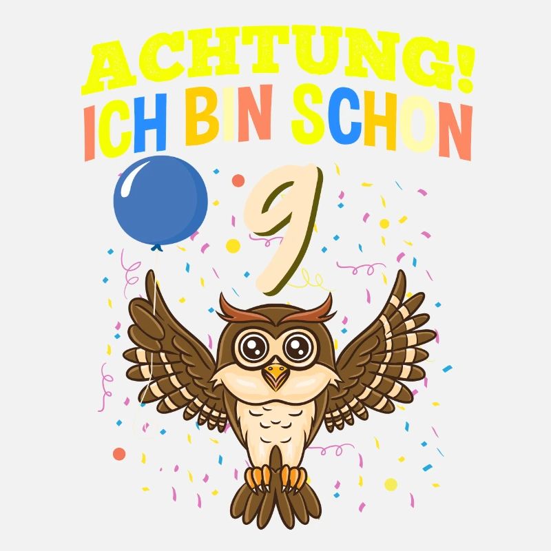 Achtung Ich Bin Schon 9 Safari Geburtstag Eule