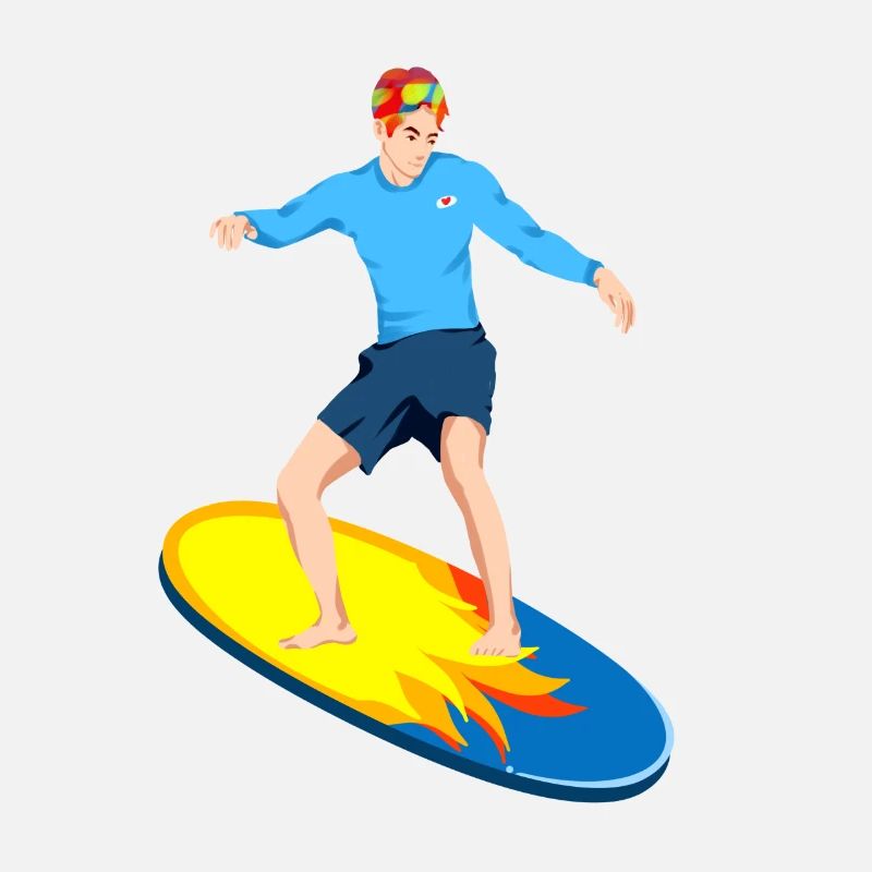 Surfeurs sur la planche de surf Surf