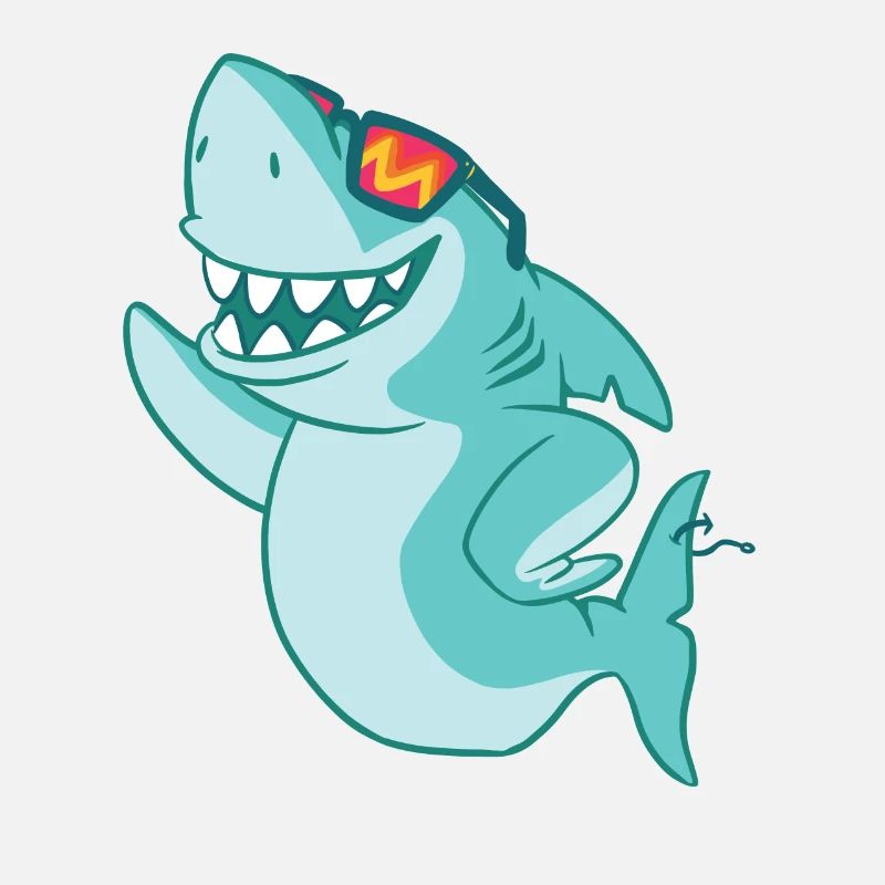 Cool shark with sunglasses