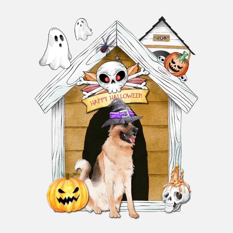 Halloween Deutscher Schäferhund Hexe