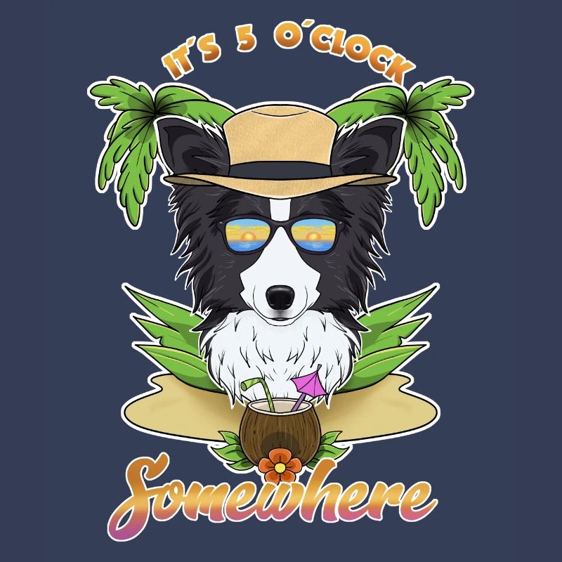 It Is 5 OClock Somewhere Drinking Border Collie