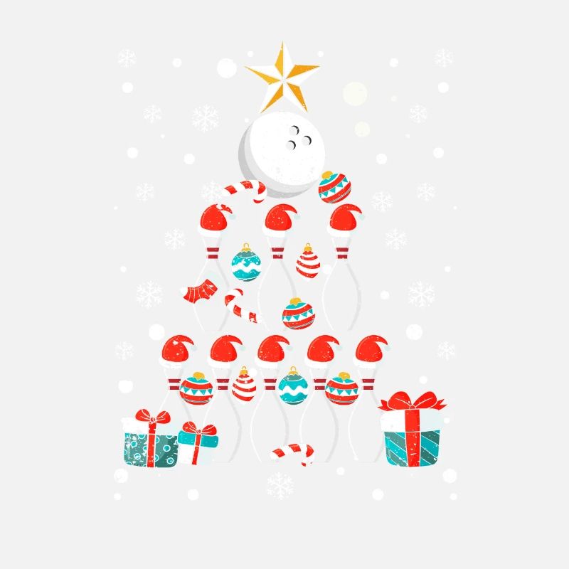 Funny Bowling Players Christmas Tree Lights