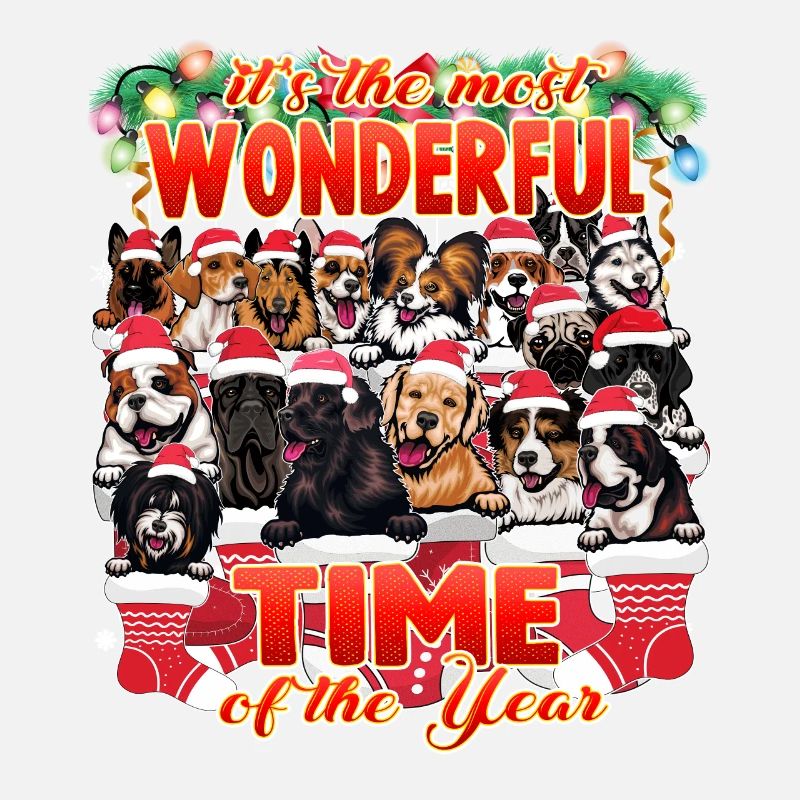 Conceptions de chiens de Noël - Drôles de chiens mignons Noël