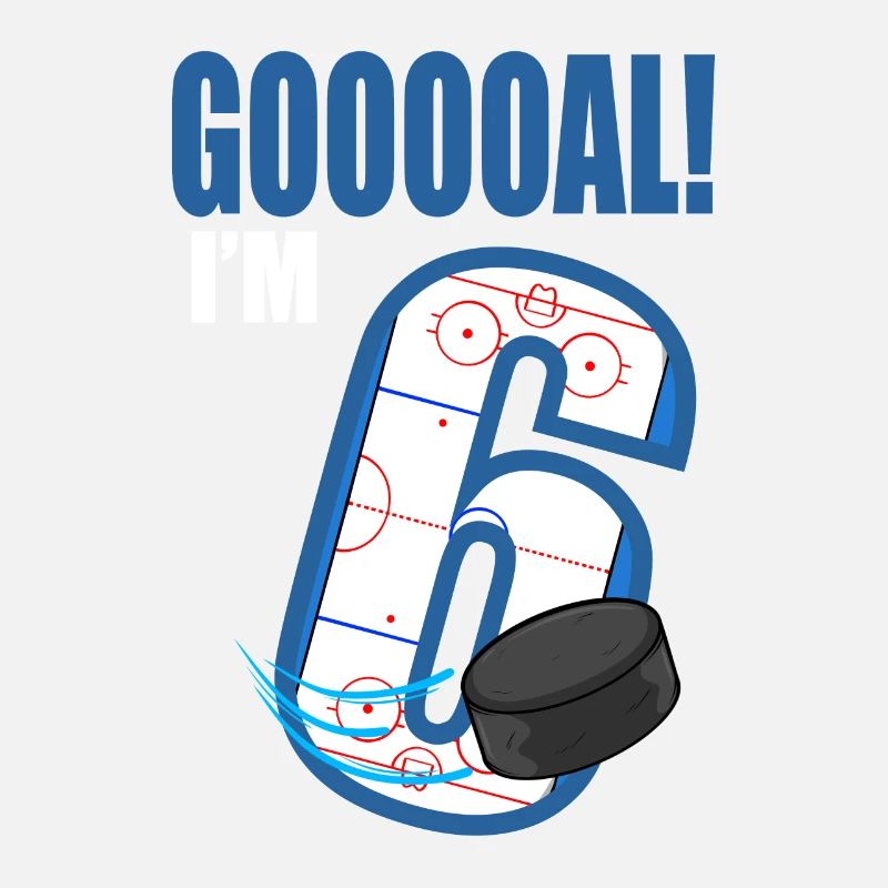 Eishockey Tor Ich bin 6 Eishockeyspieler Geburtstag