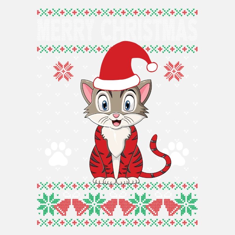 Pull de Noël moche Chat amoureux des lumières de Noël