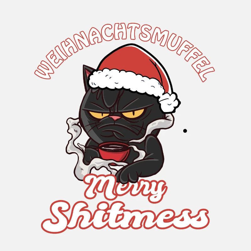 Weihnachten Katze Kaffee Sarkasmus Spruch
