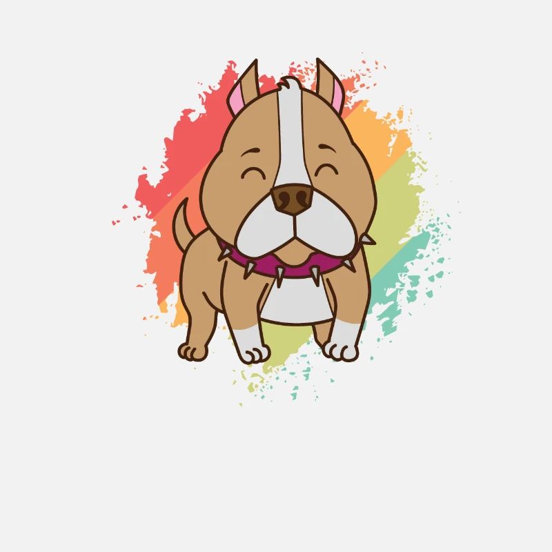 Pit Bull Comic Zeichnung Hund Haustier