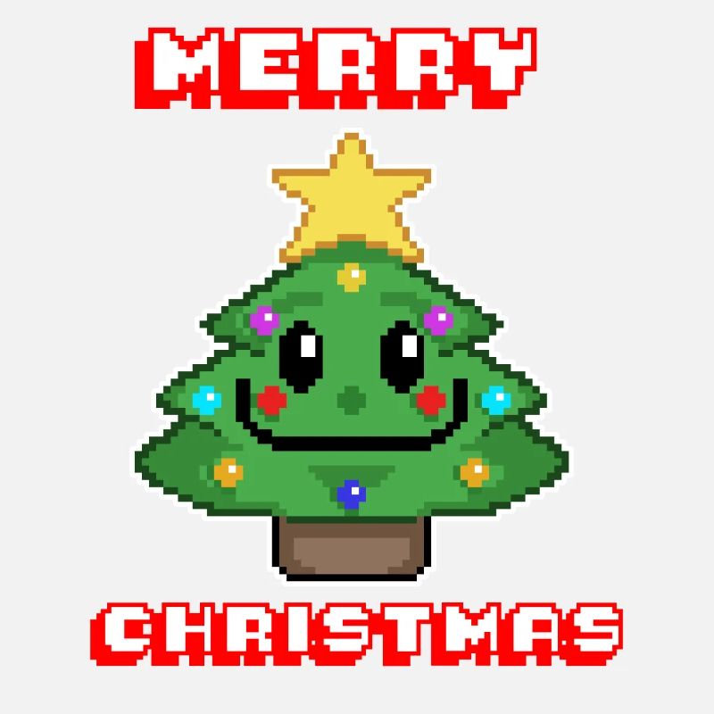Merry Christmas I Xmas I 8 Bit Pixelated