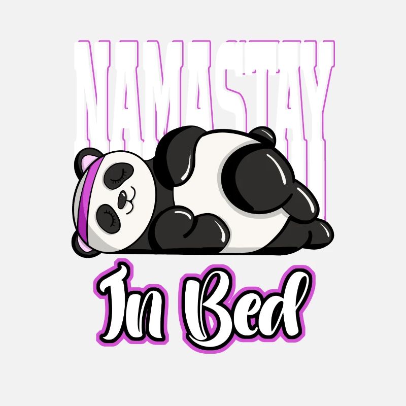 Tired Namaste in Bed Panda Lazy Artwork