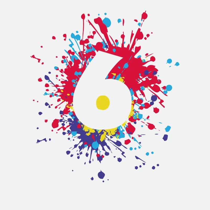 Number 6th Color Splash