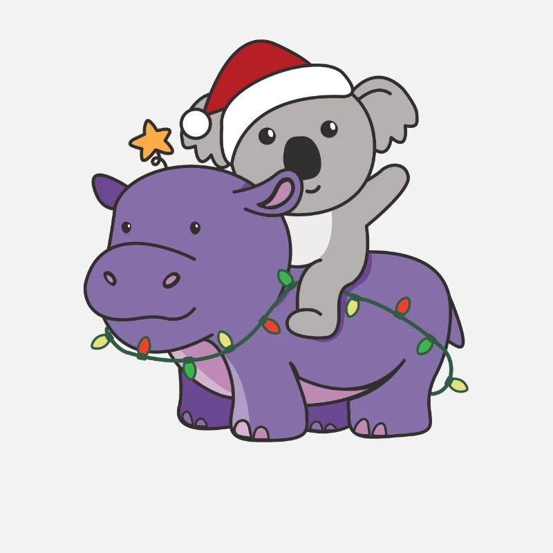Noël Hippopotame Koala Joyeux Noël Hippopotame