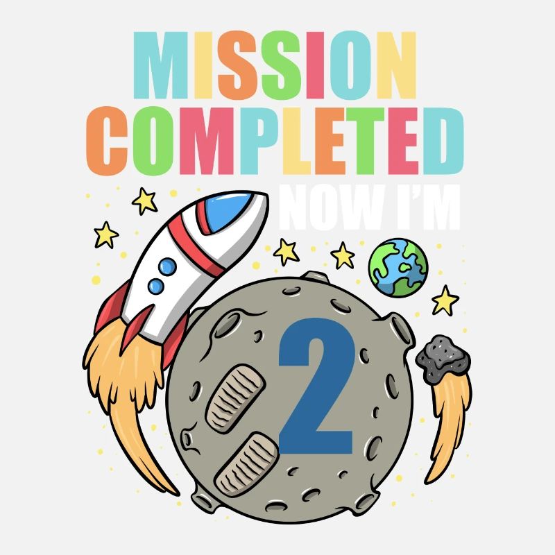 Space Birthday 2 Astronaut Planets Rocket Ship