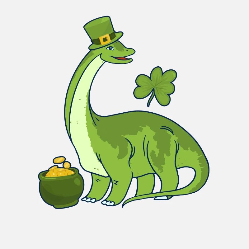 Leprechaun Dinosaurier Kleeblatt St. Patricks Day