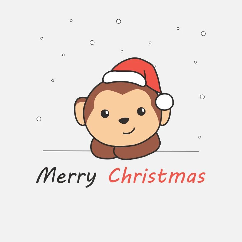 Monkey Christmas Snow Winter Animals Monkeys