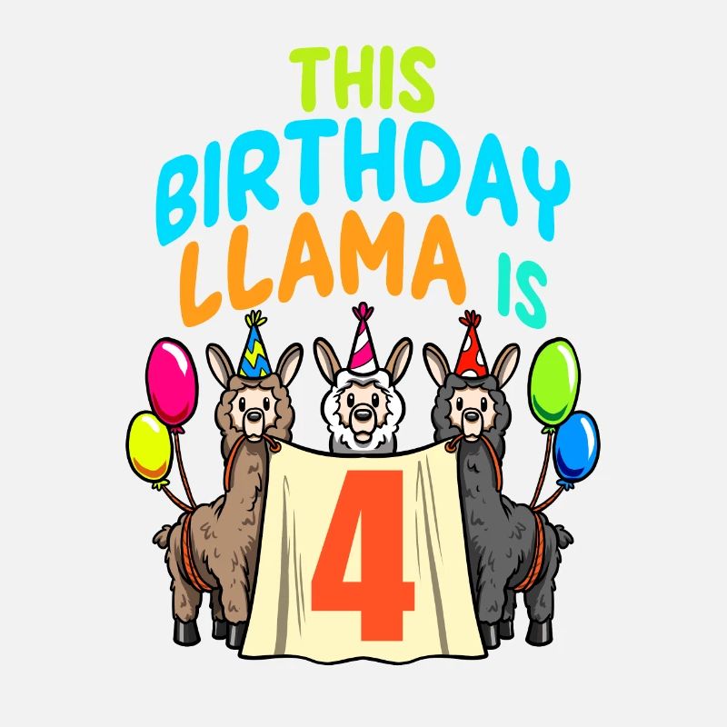 Lama Mädchen 4. Geburtstag Party Alpaka