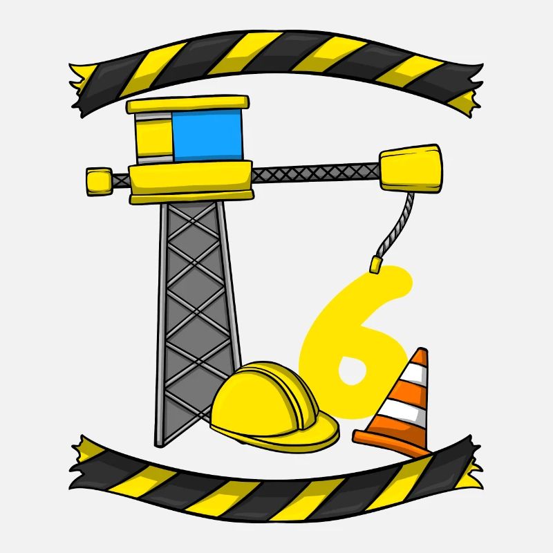 Construction Birthday Crane Worker 6th Birthday