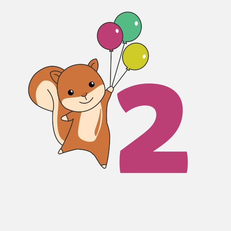 Squirrel Second Birthday Balloons Kids