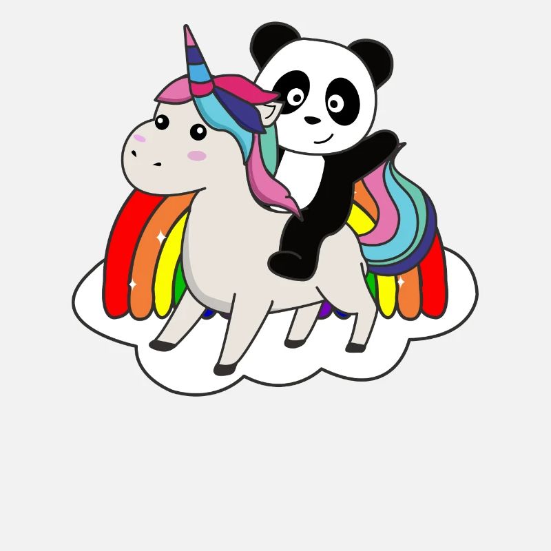Panda Einhorn Regenbogen Tiere Pandas Einhörner