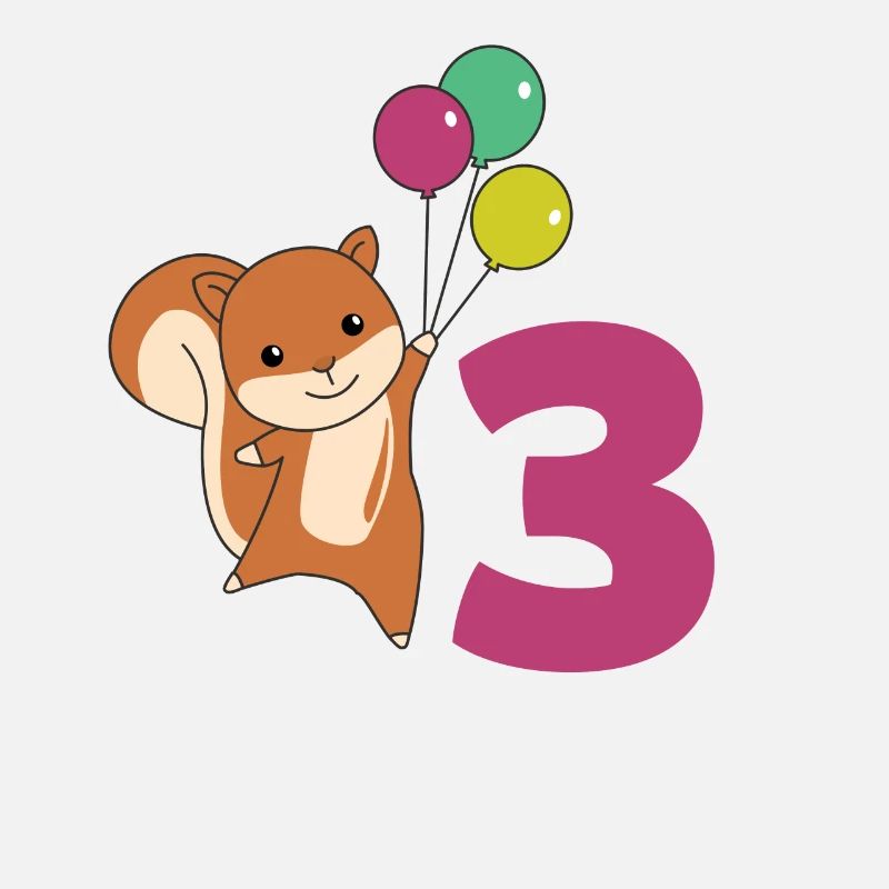 Squirrel third birthday Balloons Children