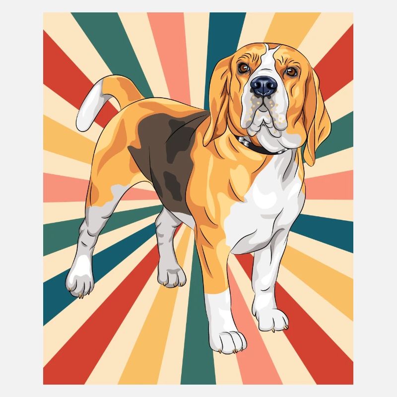 Nette Beagle Hunderasse 80er 90er Jahre Retro Stil Vintage