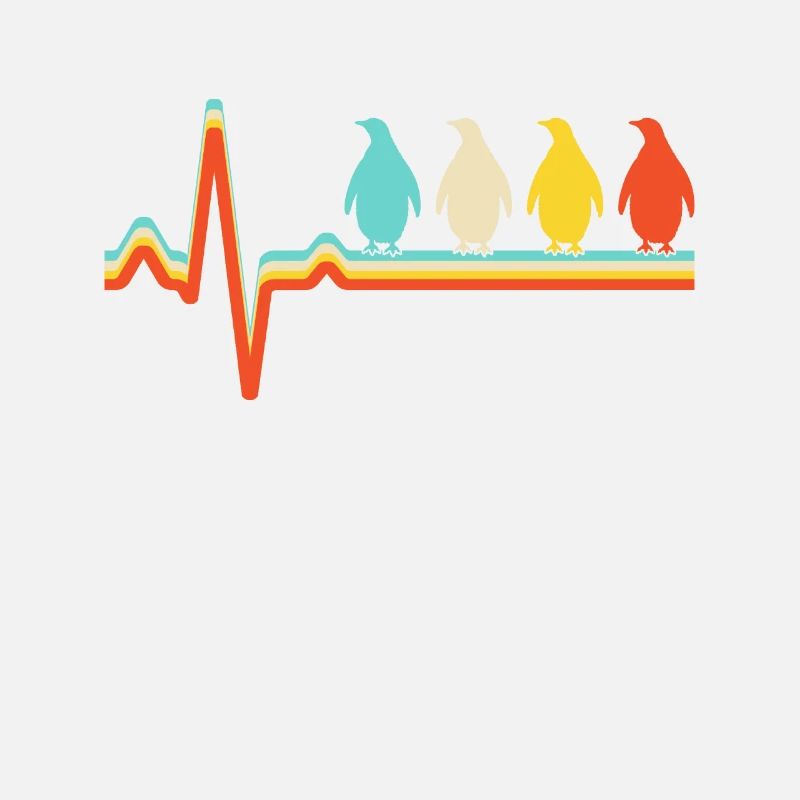 Pinguin Retro Herzschlag