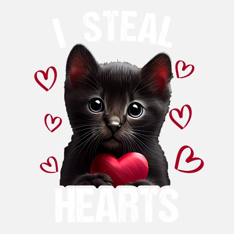 Je vole des cœurs chat