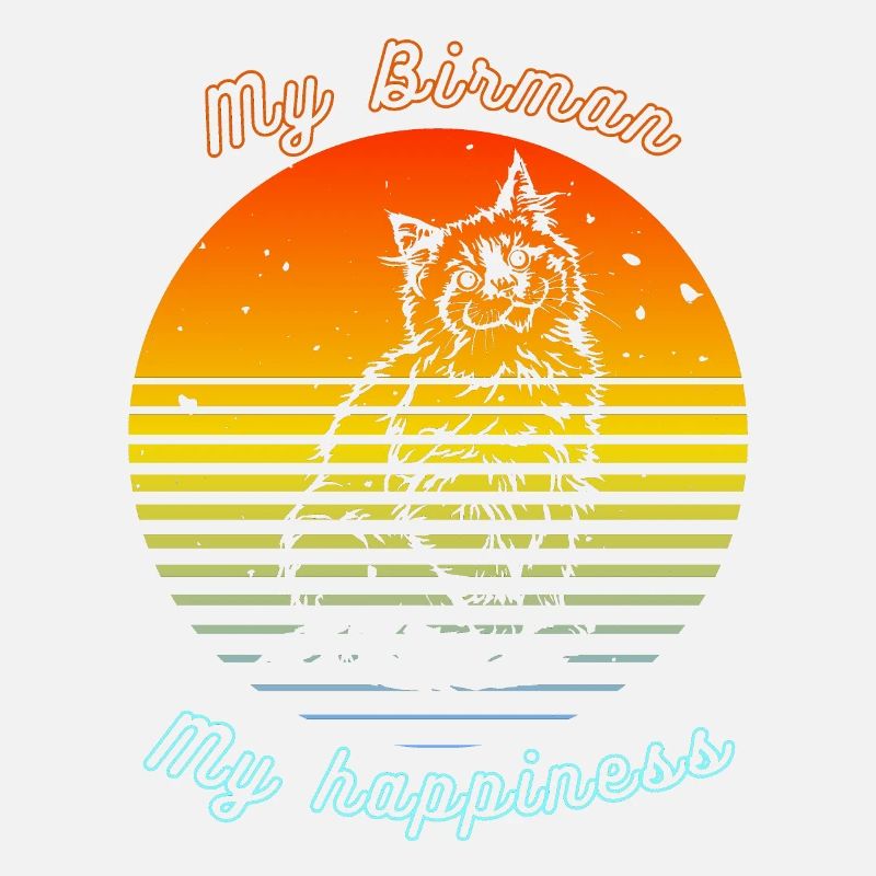 Logo rétro avec un chat " Birman"