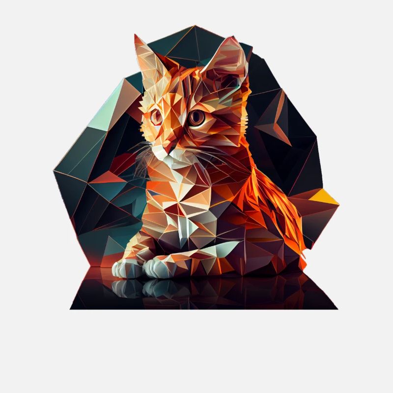 Chaton Chaton Chat Polygone Chat