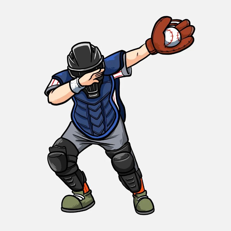 Dabbing Catcher Baseballspieler